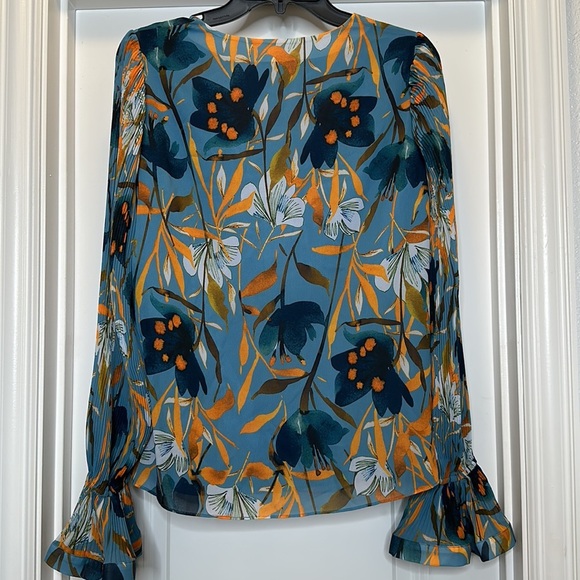 Milly Greer‎ Watercolor Azalea Top Sz M Blouse - Picture 6 of 7